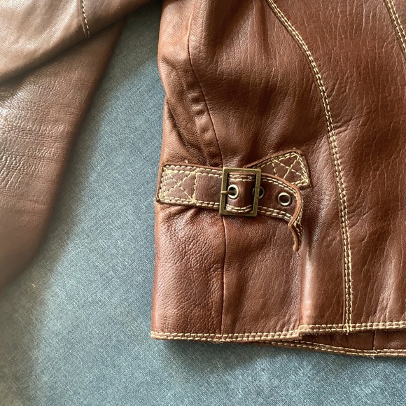 Andrew Marc : Brown Leather Jacket - Picture 8 of 12